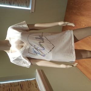 Victoria's Secret Pink Cream With Silver Sequins L